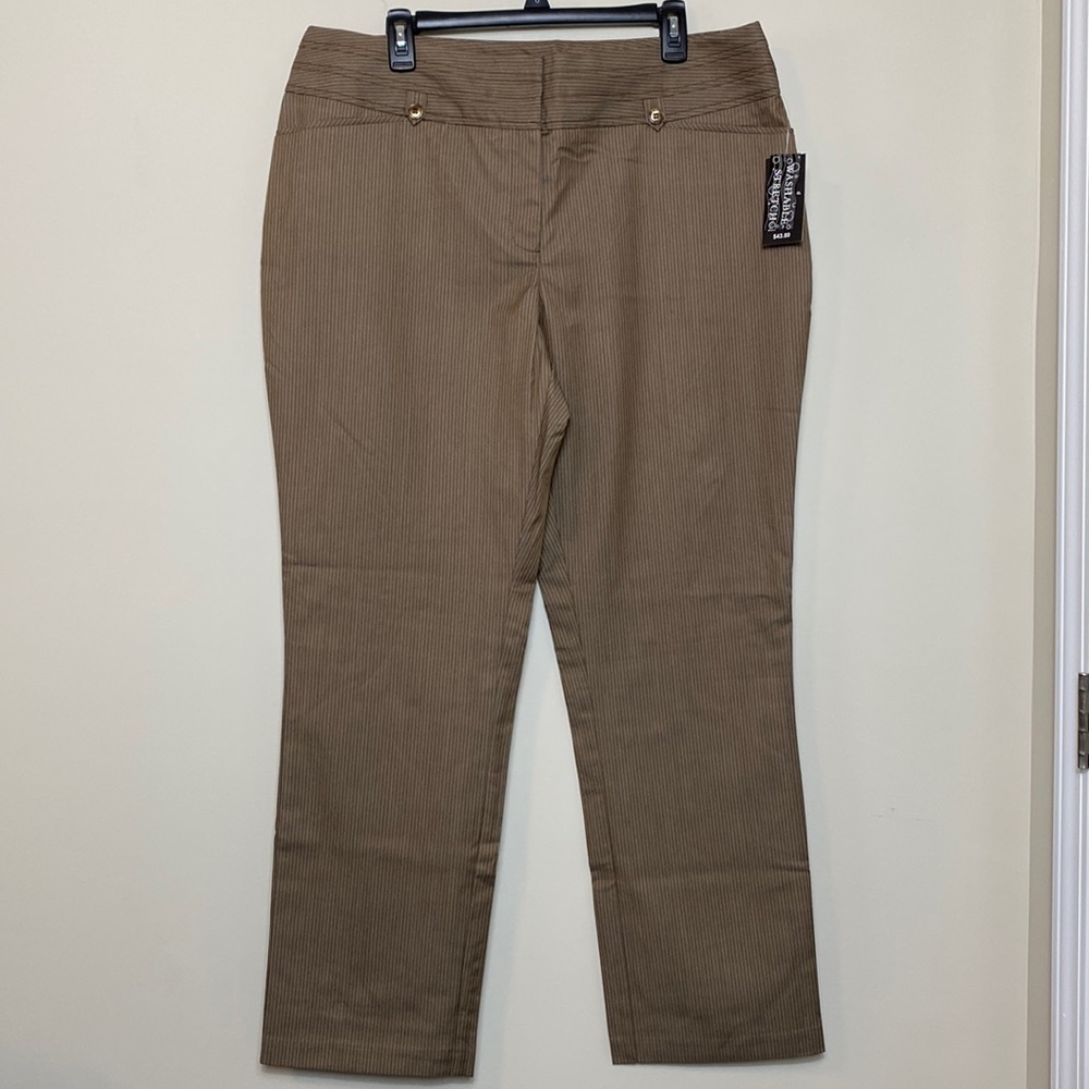 Robert Louis Striped Caramel Pants Size 16